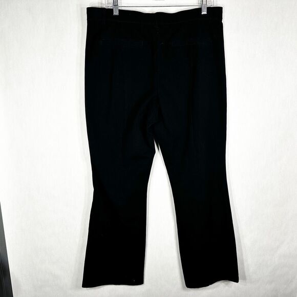 Isaac Mizrahi Plus Size‎ 16 Pants Black Trousers Flare High Rise Stretch 266 - Picture 5 of 9